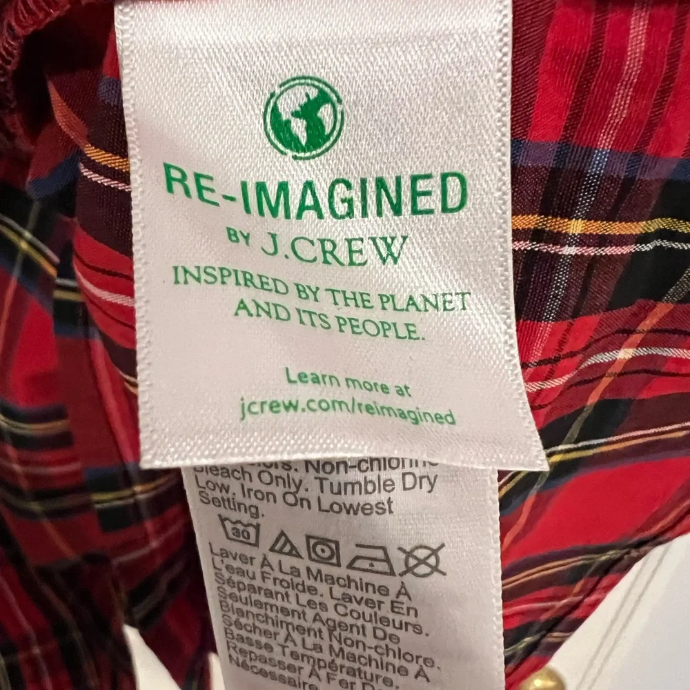 J.Crew Women’s Red Plaid Shirt Dress - Picture 6 of 7